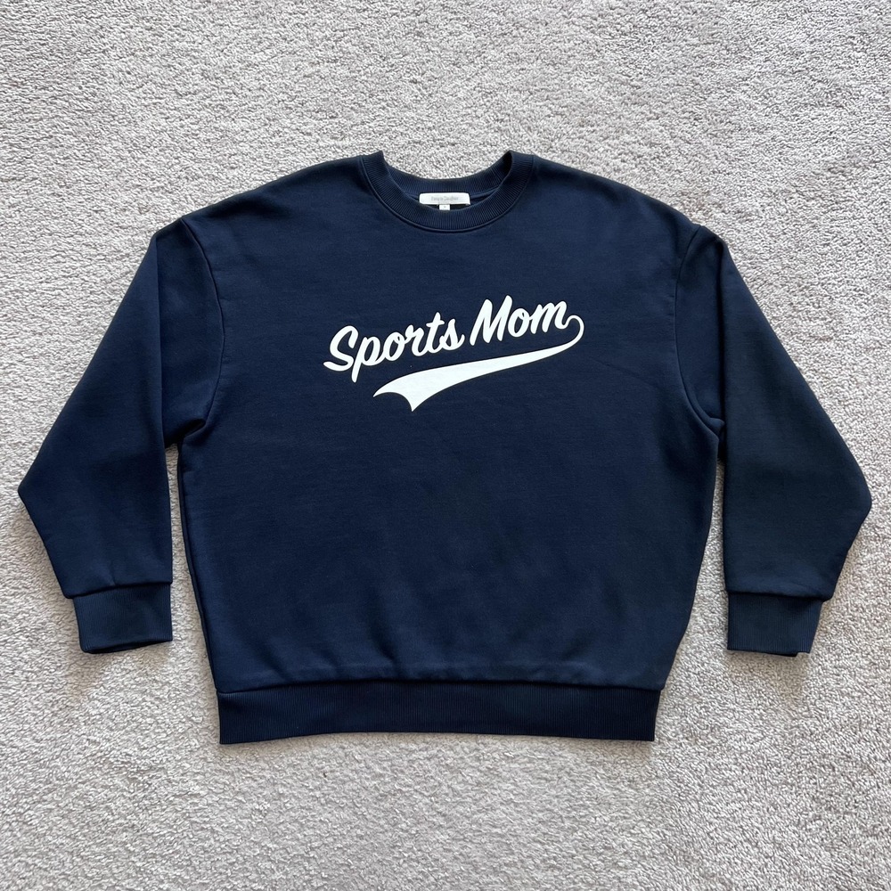 Favorite Daughter Sports Mom Sweatshirt Womens M Blue Fleece Crewneck Pullover